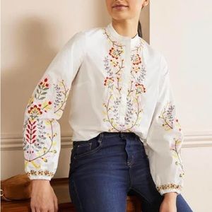 Boden embroidered cotton shirt
